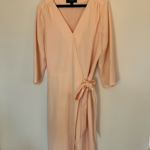J. Crew Pink Crepe Wrap Dress Size 6 - Picture 2 of 5